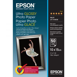 Epson Ultra Glossy Photo Paper - 10x15cm - 50 Feuilles, Gloss, 300 g/m&sup2;, 50 feuilles, - Expression Premium XP-900 - Expression Premium XP-830 - Expres