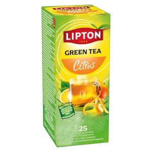 Lipton Feel Good Selection Th&eacute; Vert Agrumes - 25 sachets fra&icirc;cheur