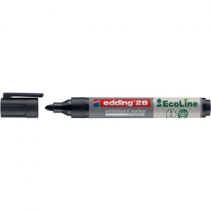 edding 28 EcoLine Marqueur effa&ccedil;able tableau blanc - 90% de plastique recycl&eacute; - pointe ogive 1,5 - 3 mm noir
