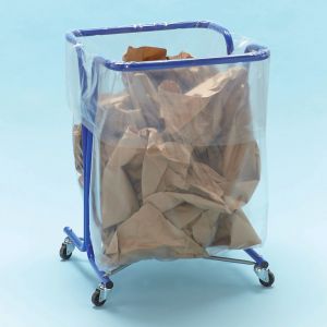 MOTTEZ Support sac poubelle d'intérieur à roulettes Mottez bleu sans couvercle 240 L