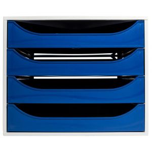 EXACOMPTA Module de classement Ecobox Office 4 tiroirs - Bleu nuit
