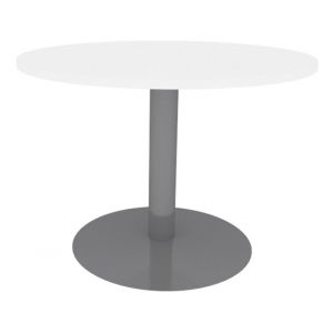 TABLE RONDE 100 cm BLANC PIEDS TULIPE ALU