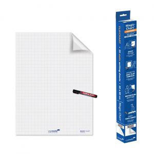 Legamaster Rouleau de 25 feuilles Magic Chart - &eacute;lectrostatique - L.60 x H.80 cm - Quadrill&eacute;e