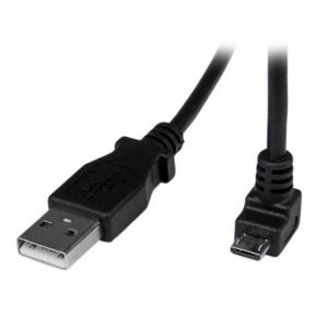 StarTech.com C&acirc;ble Micro USB 2 m - A vers Micro B coud&eacute; 90&deg; vers le bas, 2 m, USB A, Micro-USB B, USB 2.0, 0,48 Gbit/s, Noir USBAUB2MD