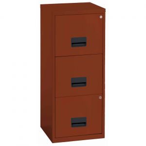 Classeur M&eacute;tal Pratic 3 tiroirs pour dossiers suspendus - Terracotta