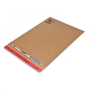 COLOMPAC Pochette d expédition rigide en carton Brun, Format B2 L53 x H72 cm, épaisseur remplissage 5 cm