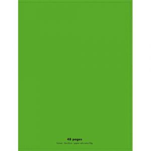 CONQUERANT C9 Cahier piq&ucirc;re 24x32cm 48 pages 90g grands carreaux Sey&egrave;s. Couverture polypropyl&egrave;ne Vert