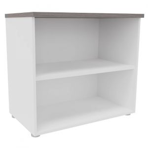 Bibliothèque basse NF Environnement  H.72 cm x L.80 cm blanche - Top Cèdre