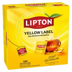 Lipton Th&eacute; noir Yellow Label - 100 sachets fra&icirc;cheur