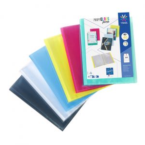 Viquel Porte vues personnalisable Propyglass A4 - Polypropyl&egrave;ne lisse 5/10 - 20 pochettes - 40 vues - Assortis
