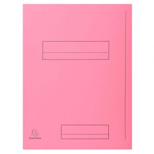 EXACOMPTA Paquet de 50 chemises imprim&eacute;es 2 rabats SUPER 210 - 24x32cm - Rose