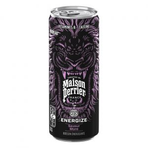 Perrier ENERGIZE M&ucirc;re Boisson &eacute;nergisante p&eacute;tillante - Lot de 24 canettes slim 25 cl