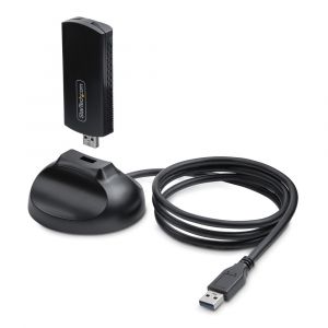 StarTech.com Cl&eacute; USB WiFi 6E pour Ordinateur de Bureau/Portable, Carte R&eacute;seau Sans Fil avec Antenne Pliable, Dongle WiFi 6E pour PC, Adaptateur Wi-Fi