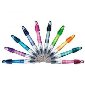 PILOT Blister 1 stylo plume PLUMIx inclus 2 cartouches courtes internationales bleue. Couleurs al&eacute;atoires