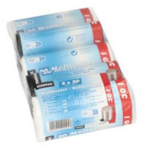 STARPAK Sac poubelle HDPE, 35 litres, transparent