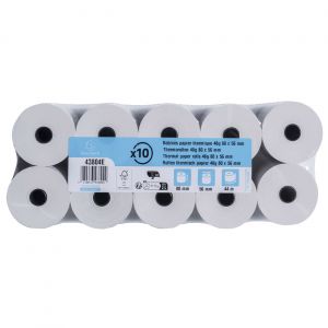 Exacompta Bobine balance 80 x 56 x 12 mm - Longueur 44M - 43804E - Rouleau Papier thermique 1 pli 48g sans Bisph&eacute;nol A - Lot de 10