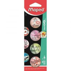 MAPED Blister de 4 aimants Ø 30mm, décors TATOO