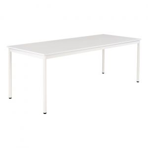 Table de restauration Budget 200 x 80 cm - Plateau Blanc - Pieds métal Blanc