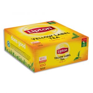 LIPTON Bo&icirc;te de 100 sachets de th&eacute; Yellow Label