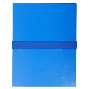 EXACOMPTA Chemise extensible balacron sans rabat sangle scratch - 24x32cm - Bleu