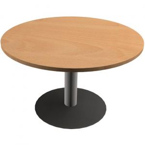 Table ronde Actual L. 100 x 100 cm, plateau Hêtre, Piètement tulipe Aluminium