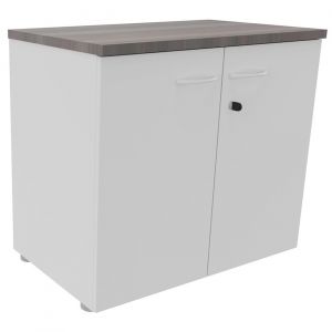 Armoire basse NF Environnement portes battantes H.72 cm x L.80 cm blanche - Top Cèdre