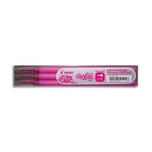 PILOT Set de 3 recharges pour roller FriXion Point. Pointe fine 0,5 mm. Encre Rose