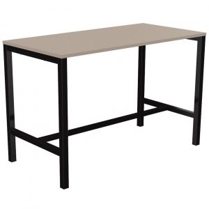Table de réunion coworking Burocolor - L.160 x P.80 cm - Plateau Argile - Pieds Noir