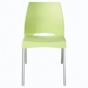 Chaise Collectivit&eacute;s Sweety Vert Anis pieds Aluminium - lot de 4