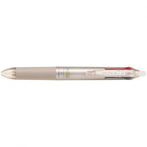 Pilot FriXion Ball Stylo 4 couleurs roller encre gel effaçable et rechargeable - Pointe fine - Corps champagne