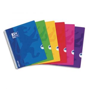 OXFORD Cahier OpenFlex spirale 180 pages 24x32cm grands carreaux Sey&egrave;s. Couverture polypro