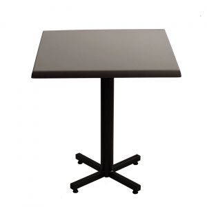 Table Coffee carrée L.70 x P.70 x H.75 cm - Plateau Gris – Pied central Noir