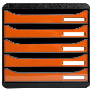 EXACOMPTA Module de classement Big Box Plus 5 tiroirs Iderama - Orange brillant