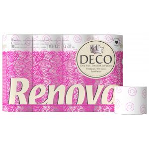 Renova Papier toilette D&eacute;co 4 &eacute;paisseurs 140&nbsp;feuilles - Blanc - Carton de 12 rouleaux