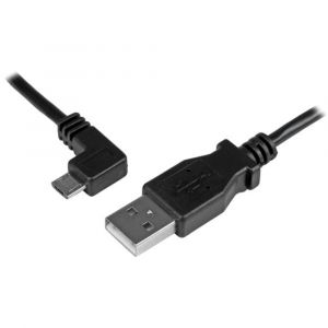 StarTech.com C&acirc;ble USB vers Micro USB coud&eacute; &agrave; angle gauche de 50 cm - 0,25 mm&sup2; - M/M - Noir, 0,5 m, USB A, Micro-USB B, USB 2.0, M&acirc;le/M&acirc;le, Noir USBAU