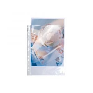 EXACOMPTA Sachet de 10 pochettes perfor&eacute;es polypropyl&egrave;ne lisse haute qualit&eacute; 9/100e - 24x32cm vertical - Cristal