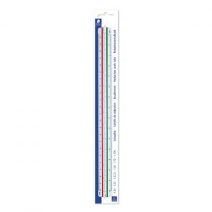 Staedtler Kutch R&egrave;gle Mars&reg; 561 &agrave; &eacute;chelle de r&eacute;duction 1:20 - 1:100  avec code couleur 30&nbsp;cm