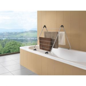 S&eacute;choir &agrave; linge pour baignoire Nevis, noir mat