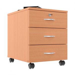 Caisson mobile Bois Starting 2 - 3 tiroirs - H&ecirc;tre