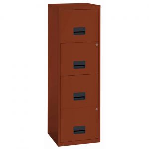 Classeur M&eacute;tal Pratic 4 tiroirs pour dossiers suspendus - Terracotta