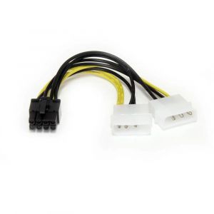 StarTech.com C&acirc;ble adaptateur d'alimentation LP4 vers carte vid&eacute;o Express PCI 8 broches de 15 cm, 0,153 m, 2 - LP4 4pin, 1 - PCI Express 8pin, M&acirc;le, M