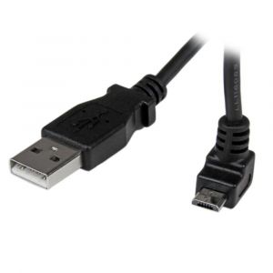 StarTech.com C&acirc;ble Micro USB 1 m - A vers Micro B coud&eacute; 90&deg; vers le haut, 1 m, USB A, Micro-USB B, USB 2.0, M&acirc;le/M&acirc;le, Noir USBAUB1MU