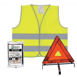 ESCULAPE Kit de sécurité voiture Esculape (triangle + gilet + couverture)