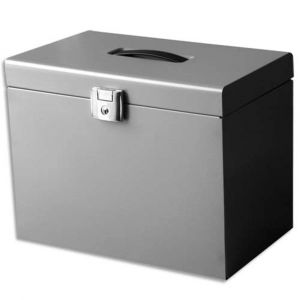 PIERRE HENRY Valise de classement en m&eacute;tal. Livr&eacute;e avec 5 dossiers. Dim: 36,5x28x22 cm. Coloris aluminium