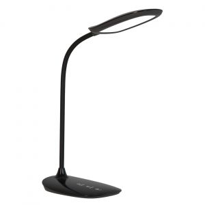 Meet Lampe de bureau Leon - Led int&eacute;gr&eacute;e - Bras flexible - T&ecirc;te orientable - Noir