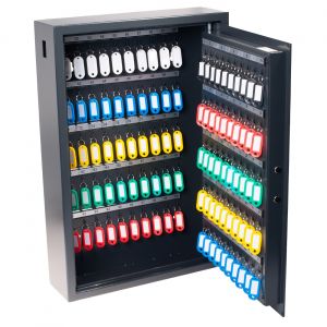 Pavo Armoire &agrave; cl&eacute;s de luxe s&eacute;curis&eacute; en acier - capacit&eacute; 100 cl&eacute;s - Gris anthracite