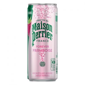 Maison Perrier FOREVER Framboise aromatis&eacute;e - Boisson p&eacute;tillante - Lot de 6 canettes slim 33 cl