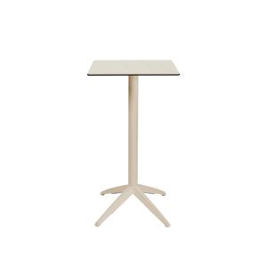 Table mange-debout Quatro carr&eacute;e ht 110 cm - Usage ext&eacute;rieur -  Plateau basculant en polypropyl&egrave;ne, 60 x 60 cm - Blanc