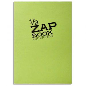 CLAIREFONTAINE Bloc 1/2 ZAP BOOK dos encoll&eacute; grand c&ocirc;t&eacute; A6 160 pages unies Couvertures papier assorties