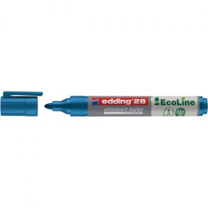 edding 28 EcoLine Marqueur effa&ccedil;able tableau blanc - 90% de plastique recycl&eacute; - pointe ogive 1,5 - 3 mm bleu